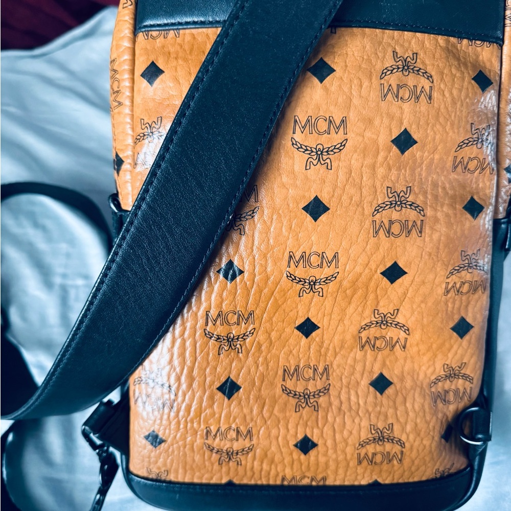 MCM Cognac and Black Crossbody Bag